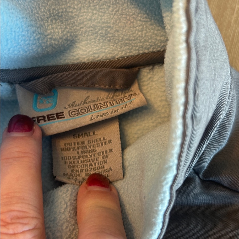 Free Country Light Blue and Dark gray‎ Fleece Jacket - Picture 4 of 6